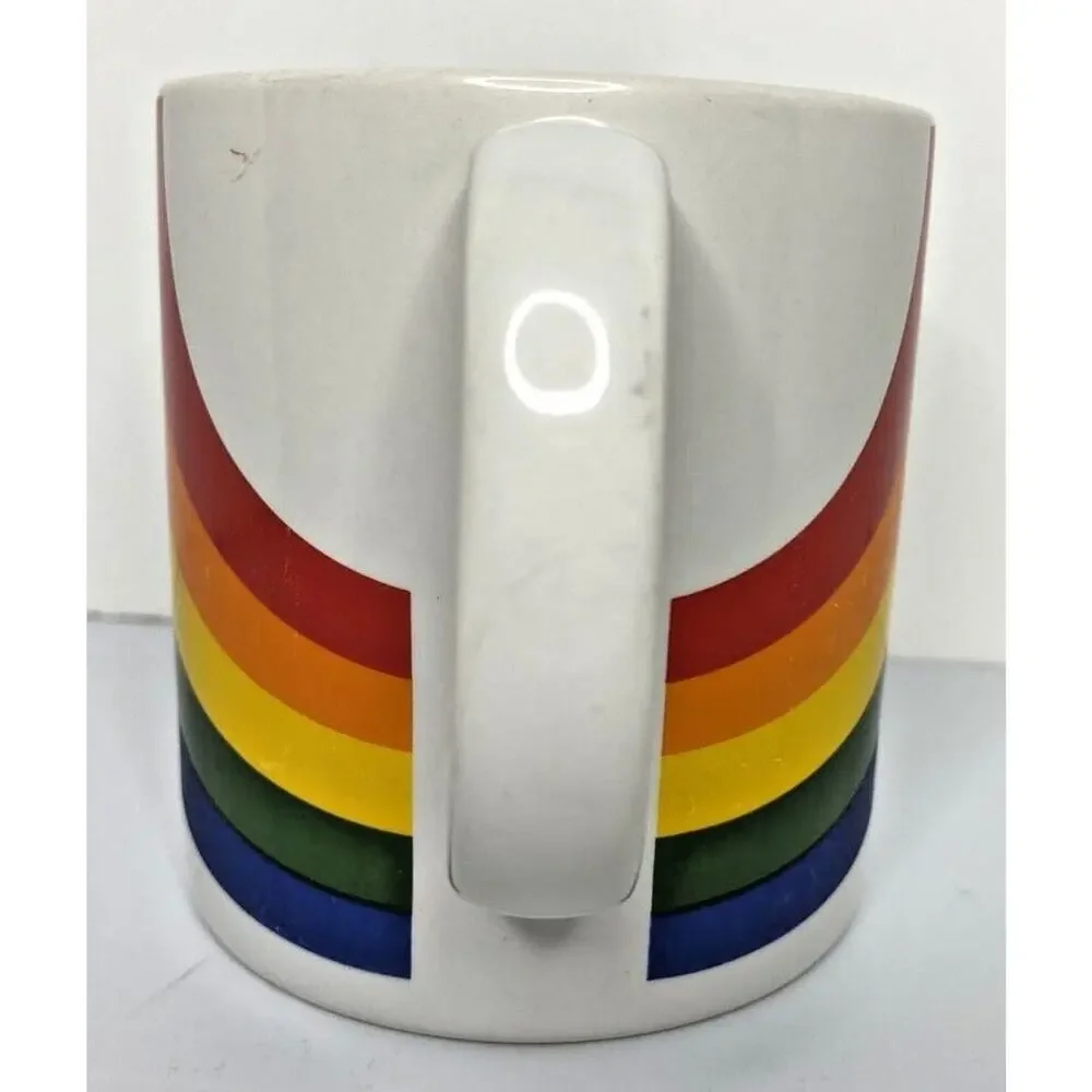 Vintage 1984 Ceramic Rainbow Pen Pencil Mug F.T.D. Made In Korea‎ Not for Food